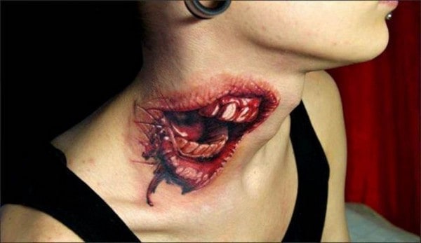 3D Mouth Tattoo