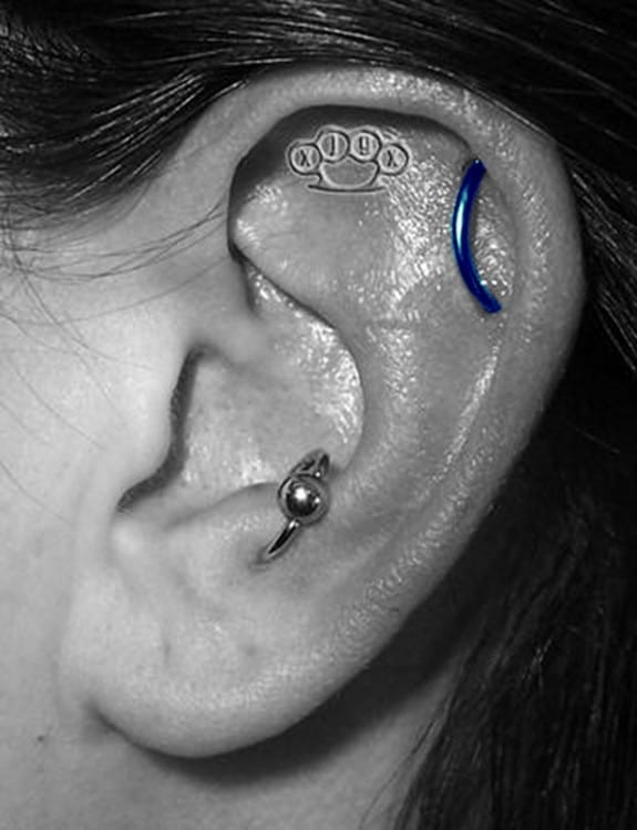 Blue Ring Orbital Piercing
