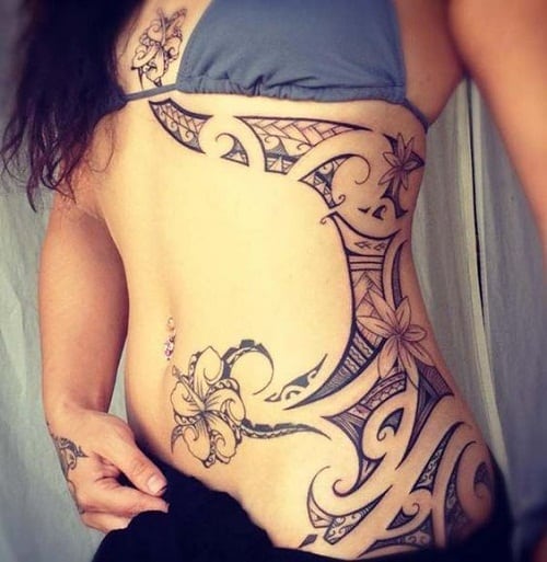 Spear Head And Ocean Polynesian Tattoo