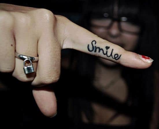 11-Smile-finger-Tattoo