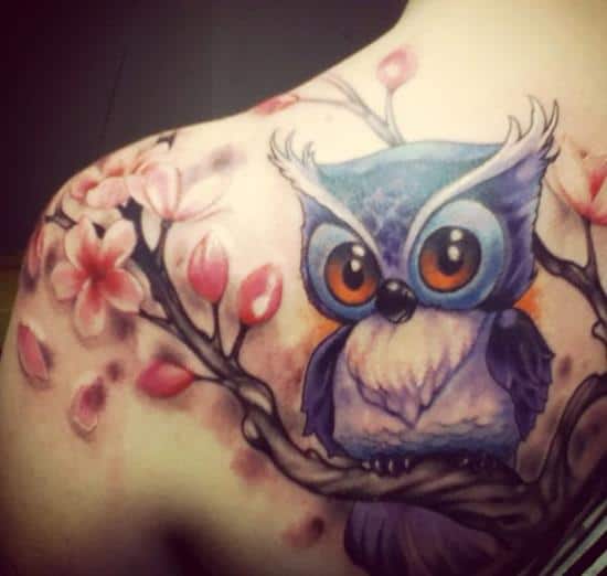 cartoon owl tattoo