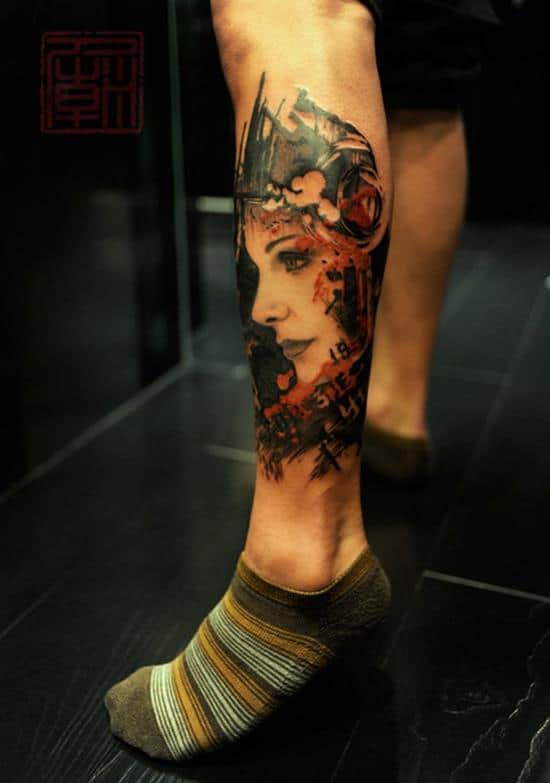 22-Freshly-Done-Mings-Girl-leg-tattoo