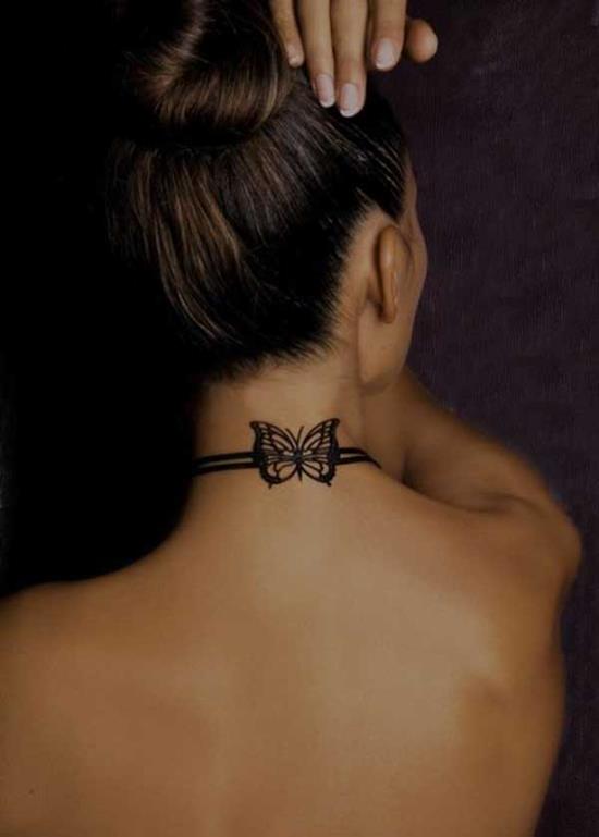 23-Small-Butterfly-Tattoo-on-neck1