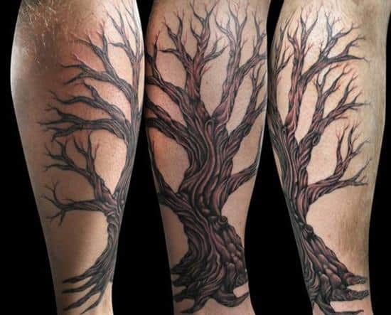 tree tattoo on leg 30-tree-leg-tattoo