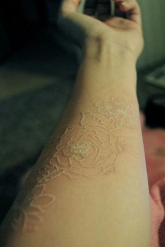 32-White-ink-flower-tattoo