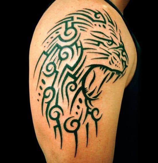33-Tribal-Lion-Tattoo