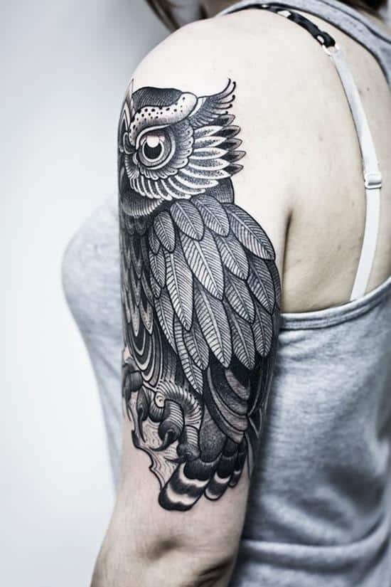 owl ink arm tattoo