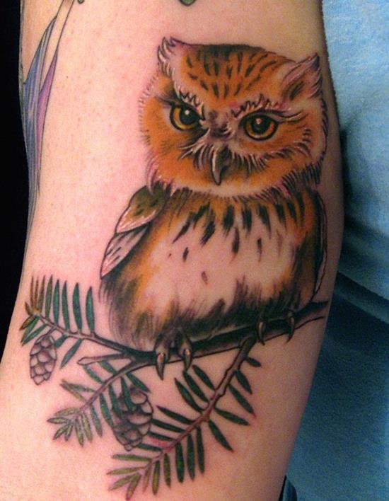 simple owl tattoo