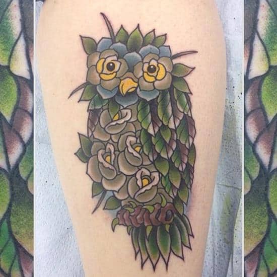 garden owl tattoo