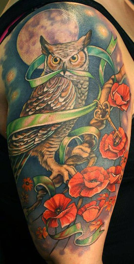 Melissas owl tattoo