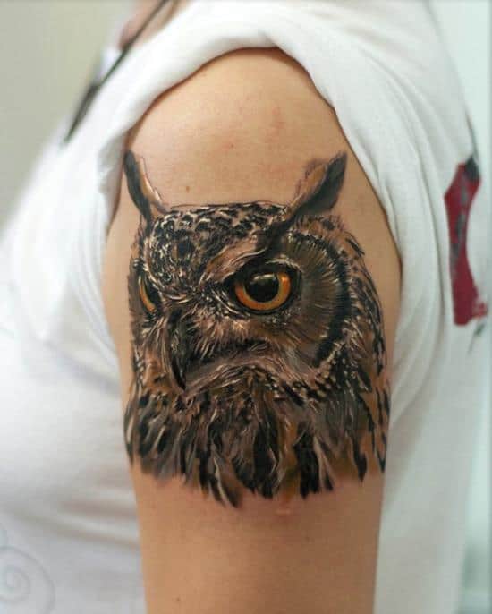 3d owl tattoo