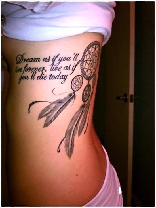 dreamcatcher quote tattoo idea