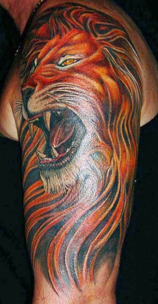 Good Lion Arm Tattoos For Men Ideas
