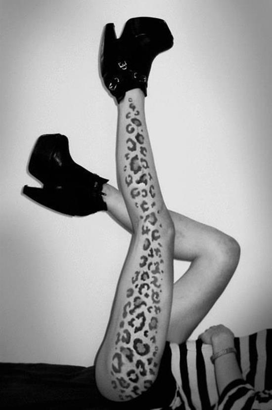 leopard print tattoo on leg Leg-Tattoos-34