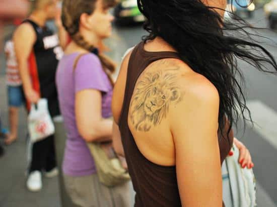 Lion-Head-Tattoo-For-Girl-on-Back