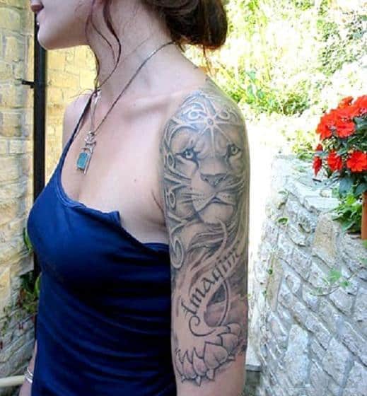 Lion-Tattoo-For-Girl-on-Sleeve