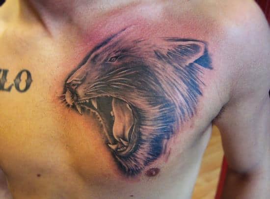 Roaring-Lion-Tattoo-on-Chest
