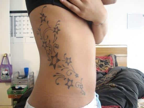 Star-Tattoo-Designs-Flower-Star-Tattoo-on-Side-of-Body