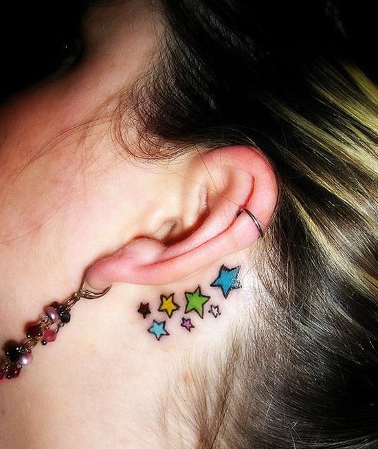 Star-tattoos-designs-for-girls-Behind-the-ear-tattoos-ideas