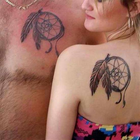 couples-tattoos-dream-catcher