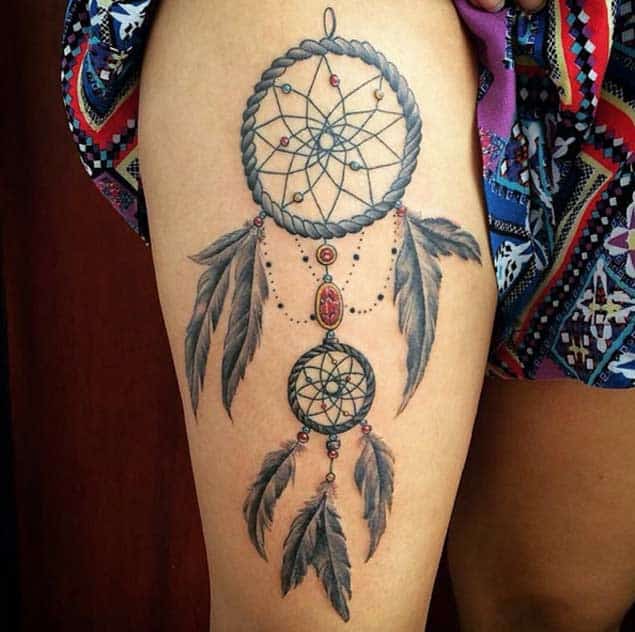 Floral Dreamcatcher Tattoo Design