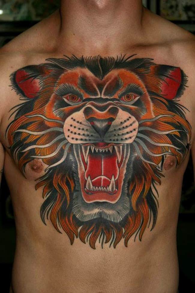 Shoulder Arm Realistic Chest Elephant Tiger Lion Animal Tattoo by Inkaholik  Tattoos