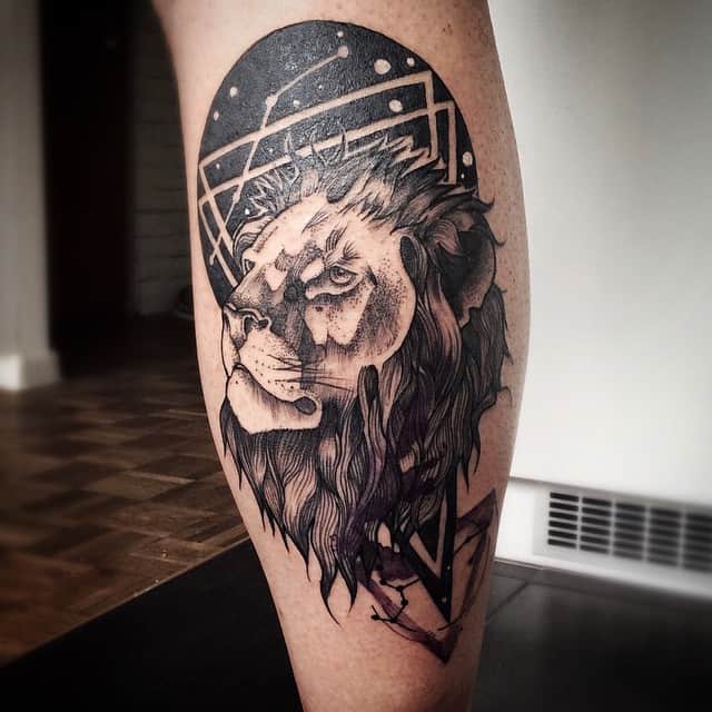 black lion tattoo