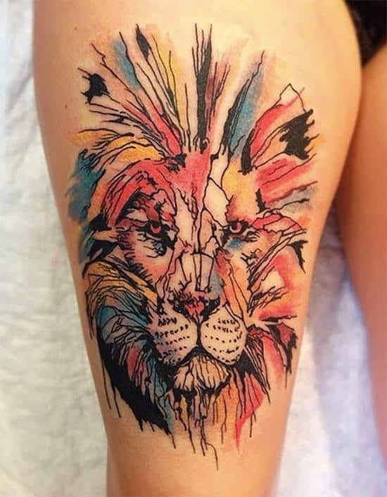 lion tattoo design 3d 4
