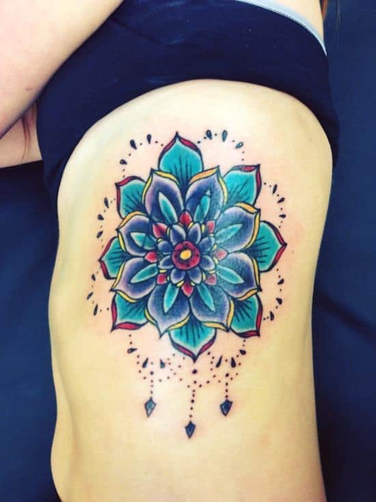 lotus-flower-tattoo-blue