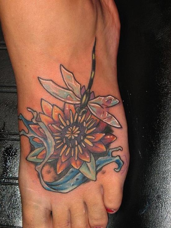 lotus-flower-tattoo-dragonfly