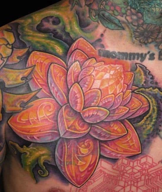 lotus-flower-tattoo-orange