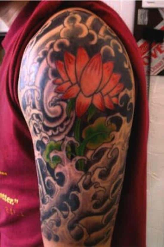 lotus-flower-tattoo-waves