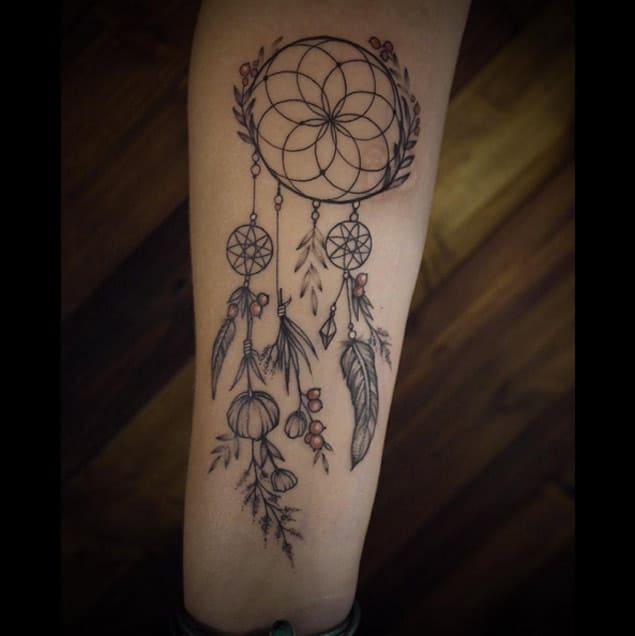 Nature Dreamcatcher Tattoo Design