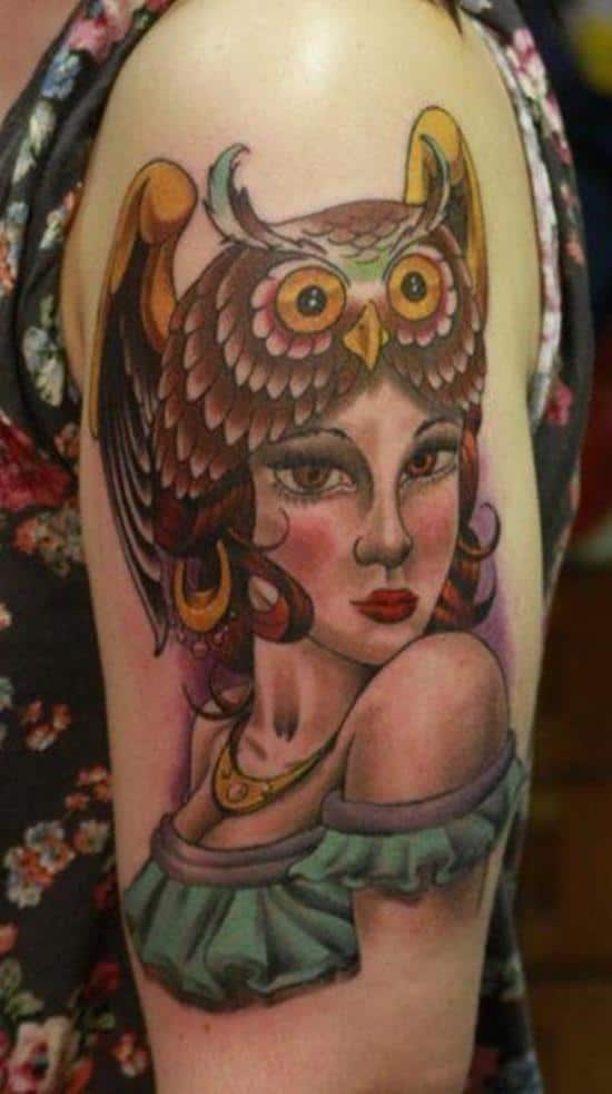 egyptian owl tattoo