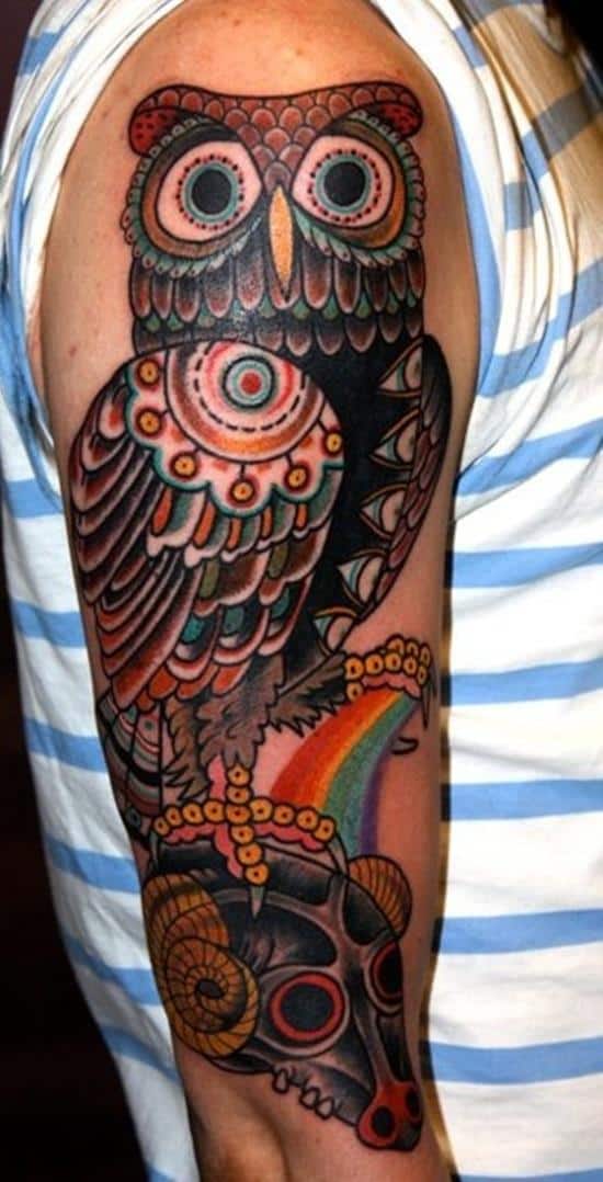 big eyed owl tattoo