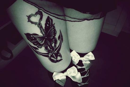 thigh-tattoo-butterfly-anchor