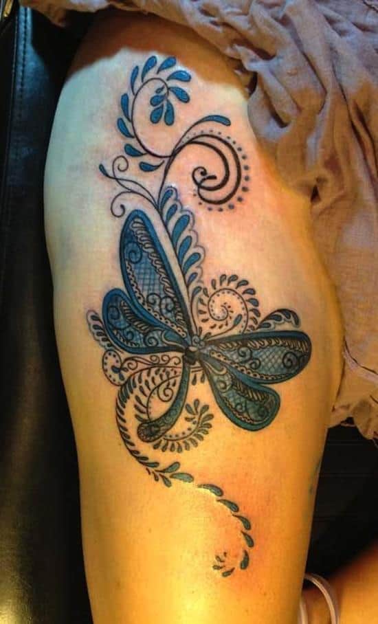 thigh-tattoo-dragonfly