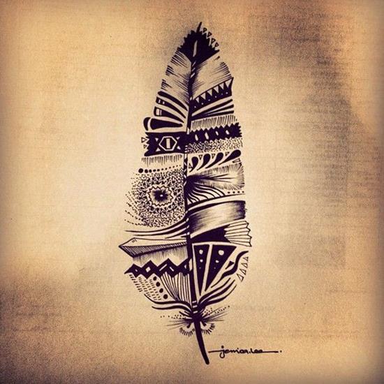 tribal-feather-tattoo