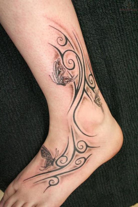 tribal-japanese-tattoos-on-ankle