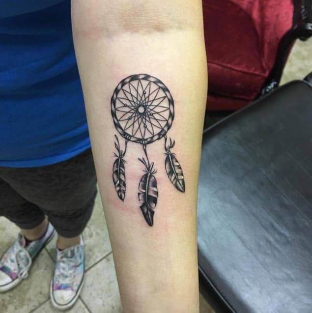 White Ink Dreamcatcher Tattoo