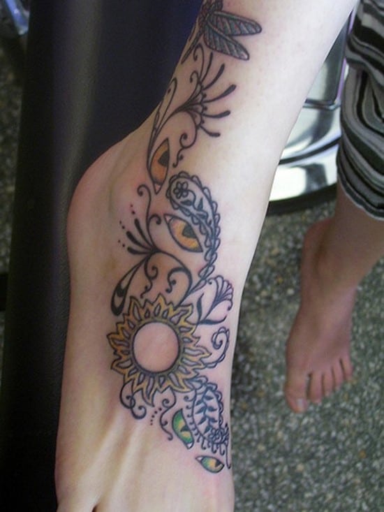 paisley tattoo on ankle 1-Ankle-tattoo