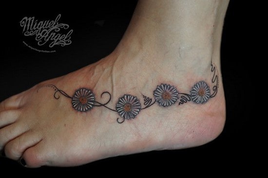 daisy tattoo on ankle 10-Custom-daisy-chain