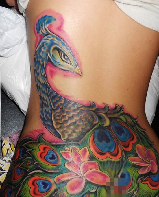 10-Low-Back-Peacock-Tattoo