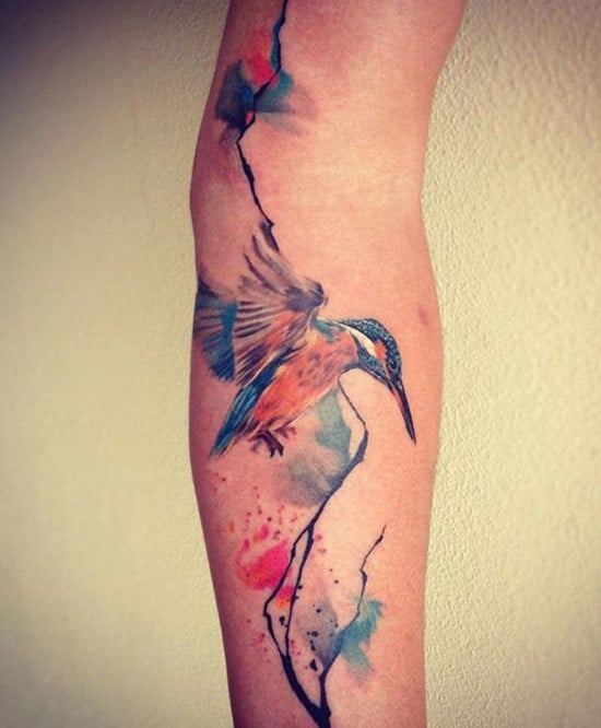 11-Watercolor-bird-arm-tattoo