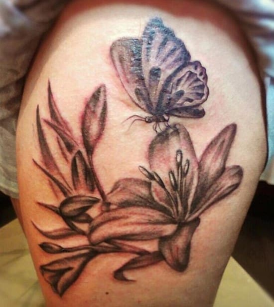 butterfly and flower tattoo on thigh 11-flower-tattoo1