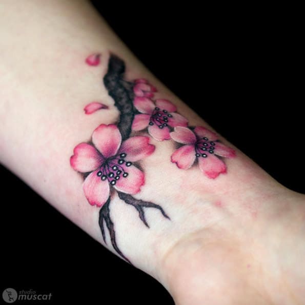 Cherry Blossoms on Wrist by Asao