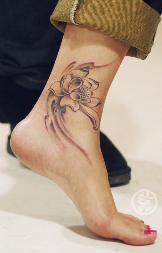 lotus flower tattoo on ankle 15-Lotus-Ankle-Tattoo
