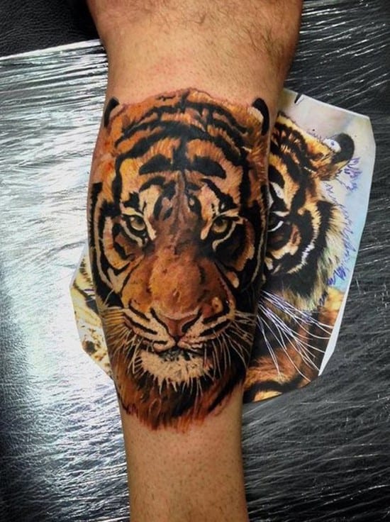 Tiger wrist tattoo