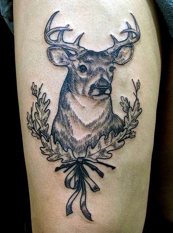 19-Illustration-style-Deer-Tattoo