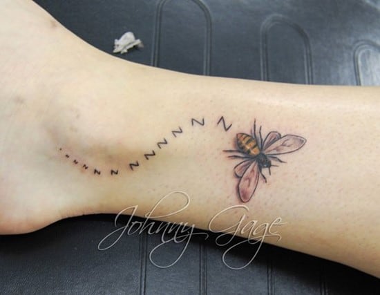 bee tattoo on ankle 19-zzzz-bee-tattoo
